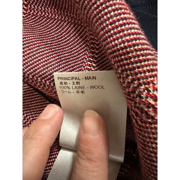 LOUIS VUITTON Jacquard Windowpane Check Cardigan Navy Wool - Picture 10 of 13